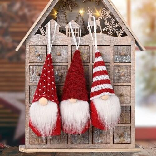 Forest Old Man Christmas Mini Doll Christmas Tree Hanger Pendant Xmas Decoration for Home Gnome Doll Xmas Kids New Year Gifts