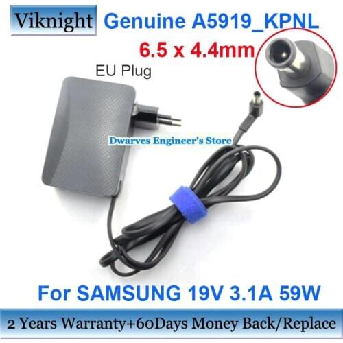 Genuine EU A5919_KPNL Monitor Adapter Charger For Samsung 59W 19V 3.1A BN4400887D S34J550WQU BN44 00887D Power Supply 6.5x4.4mm