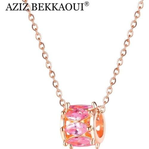 AZIZ BEKKAOUI Original Chain Necklace Luxury Crystal Small Waist Pendant Necklaces Zirconia Necklace Women Party Jewelry Gifts
