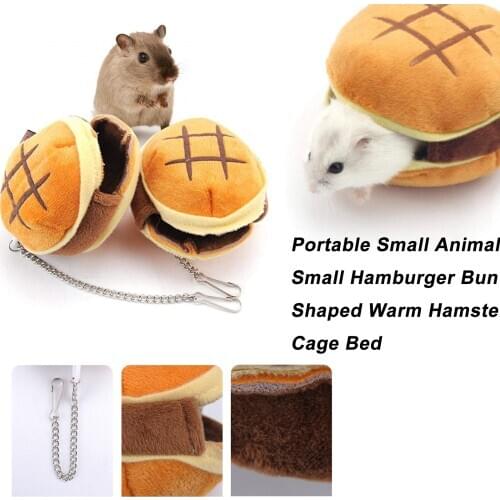 Portable Pet Cage Small Animal Nest Small Hamburger Bun Shaped Warm Hamster Cage Bed For Hamster Accessories Supplies #BL1