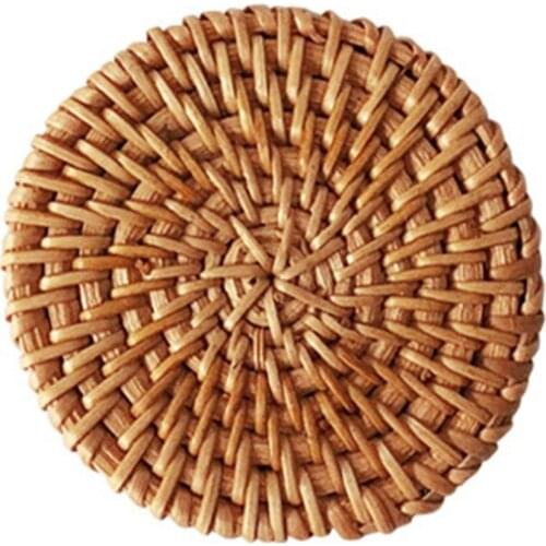 Durable Rattan Heat Insulation And Scald Proof Coaster Reinforced Design Convenient Storage Moderate Thickness