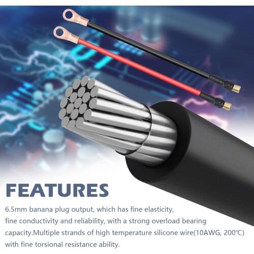 Spot Welding Pen Spot-welding Machine Special Connect Wire 18650 Battery with 6.5mm Gold Plated Banana Plugs and Nose Lugs