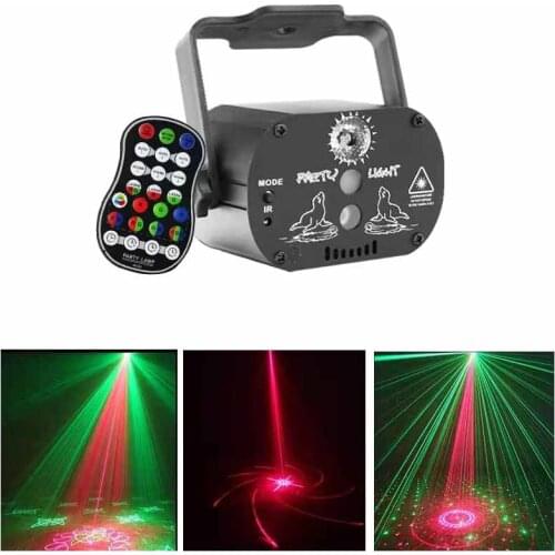 Mini RGB Disco Light DJ LED Laser Stage Projector Red Blue Green Lamp USB Rechargeable Wedding Birthday Party DJ Lamp