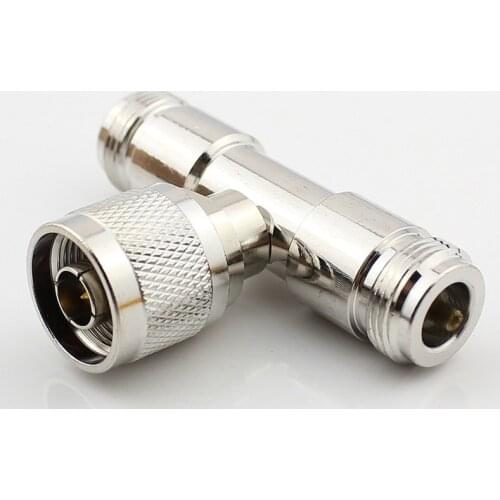 N Male To F Female Connector Triple T Shaped RF Antenna Adapter 3-Way Splitter RF Connector For 3g 4g yagi log antenna