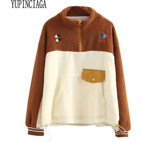 YUPINCIAGA New Fashion Womens colorblock Cashmere warm contrast color turtleneck Casual Sweatshirts 2019 Winter Cute Pullover