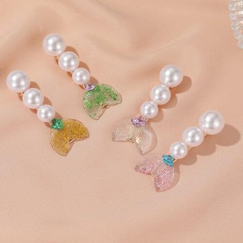 Maison d'amour 2020 New Design Lovely & fashion Pearl Mermaid Tail Shiny Gradient Hair Pin For Girls Headwear