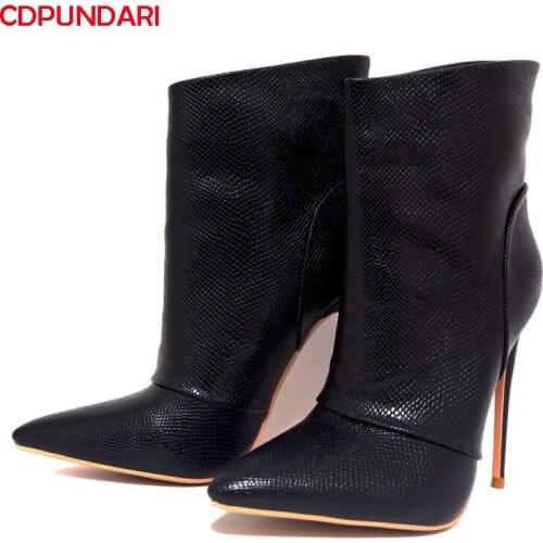 Black Sexy Stiletto Ankle Boots For Women High Heels Boots Ladies Autumn Winter Casual Short Boots Shoes Bottines Femme