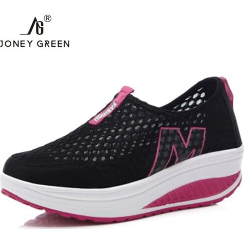 Shoes Women Mesh Flat Shoes Sneakers Platform Shoes Women Loafers Breathable Air Mesh Swing Wedges Shoe Breathable Ladies Flats