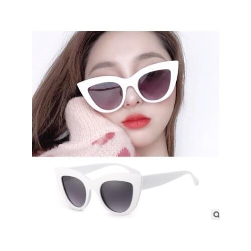 YLWHJJ exaggeration atmosphere Cat Eye Sunglasses Women White red Sunglasses big frame glasses for women