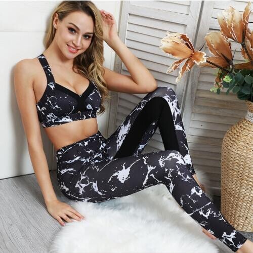 Seamless sexy Yoga Sets Gym Set Woman Sportswear 2 Piece Exercise Leggings Padded Sports Bras Women Fitness Wear Sports Suits