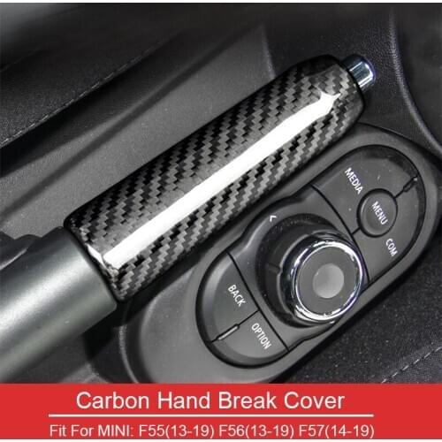 Hard Carbon Fiber Hand Brake Grip Covers Trim for Mini Cooper F55 F56 F57 Interior Accessories