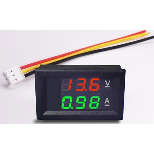 0.56'' Electronic Digital Voltmeter Ammeter DC 4.5-120V 1A 10A 50A LED display Voltage Current Meters Tester Detector Auto Car