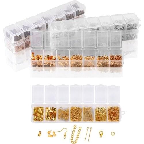 1 Box Alloy Accessories Set Jewelry Findings Lobster Clasp Ear Hook Pins Chain For DIY Jewelry Making Kits Finding Accessories