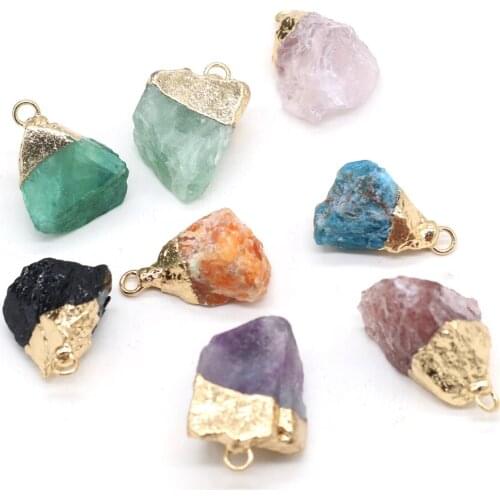 1pcs Natural Mixed Colors Semi-precious Stones Pendant for Necklace Earring or Jewelry Making Women Girls Trendy Gift 15-20mm