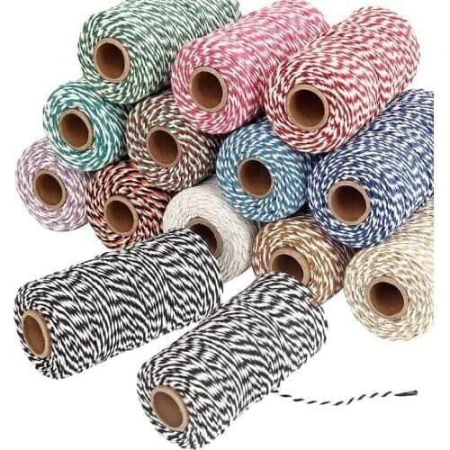 2 mm 100M Cotton Burlap String Hemp Rope Baker Twine Wedding Party Decor Gift Wrapping Cord Thread DIY Scrapbooking Craft Ropes