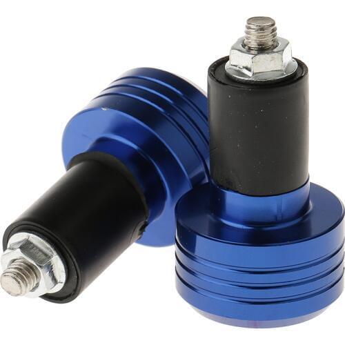 2pcs Motorcycle Handlebar Aluminum 22MM Grips Bar End Cap Plug Slider Blue