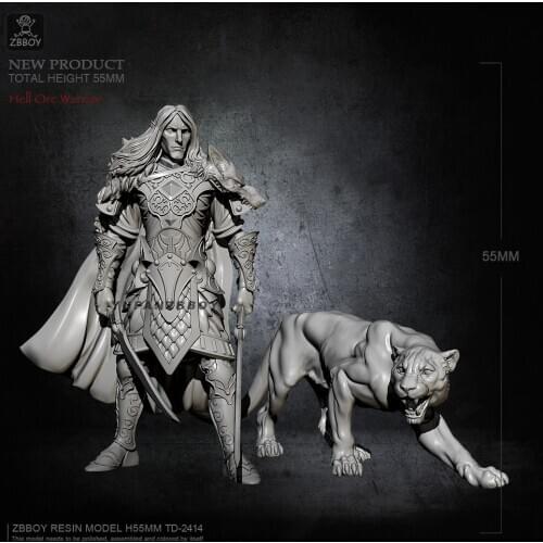 55MM Resin model kit Prince and lion self-assembled TD-2414