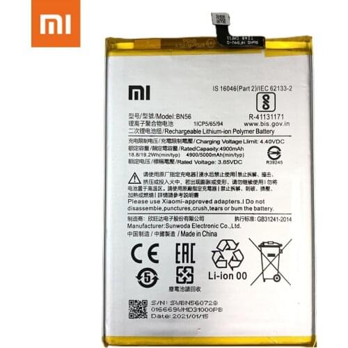 Xiaomi BN56 Battery For Xiaomi POCO M2 Pro Redmi 9A 9C BN56 Genuine Phone Battery 5000mAh