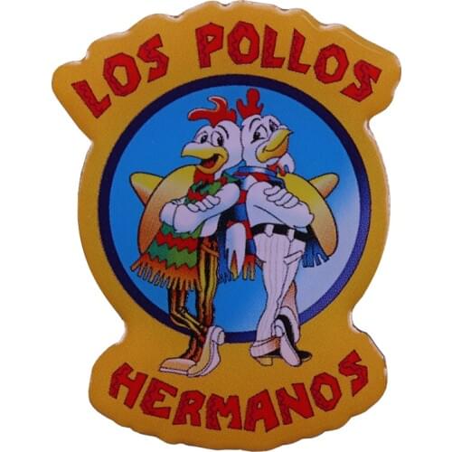 Breaking Bad Los Pollos Hermanos Brooch Funny Chicken Pin Movie Themed Jewelry