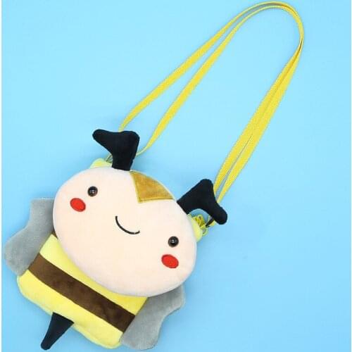 Girls Shoulder Bag Cute Kawaii Plush Bee Sling Bag Messenger Bag Kids Keys Coin Purse Lovely Princess Mini Handbag