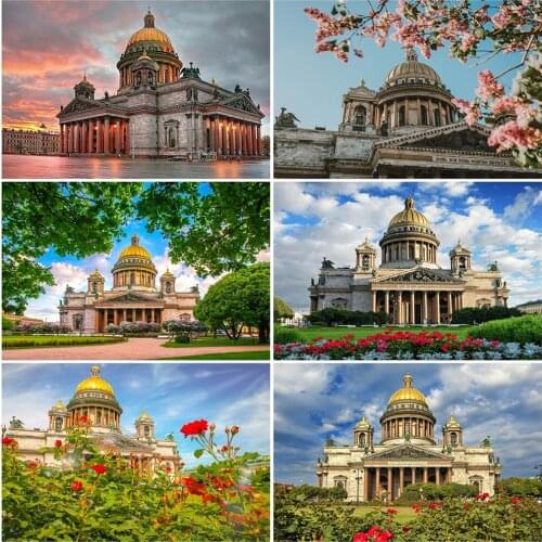 EverShine 5D Diamond Embroidery Scenic Diamond Painting City Picture Of Rhinestones Mosaic Cross Stitch Beaded Kits Handicraft