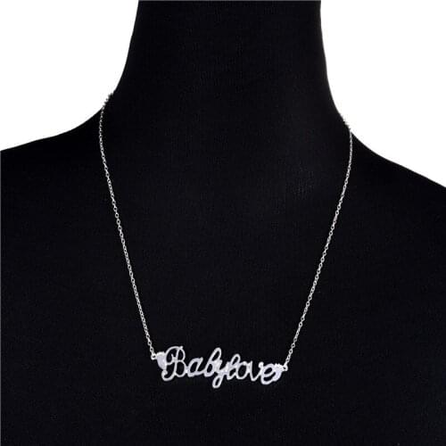 Europe/US fashion babylove letter pendant lovely English word necklace gift for mom/girlfriend party jewelry