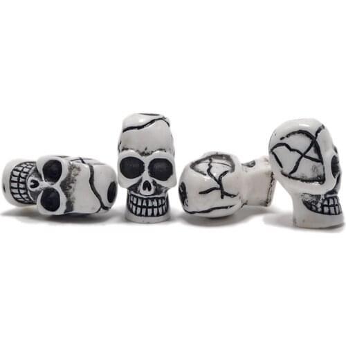 FZ001 Imitation of bone beads Skull Antique Beads for Halloween Jewelry Resin skull beads are used in bracelet necklace making