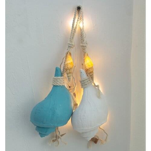 Mediterranean Resin Simulation Conch Pendant Marine Led Snail Gifts Home Wall Decoration