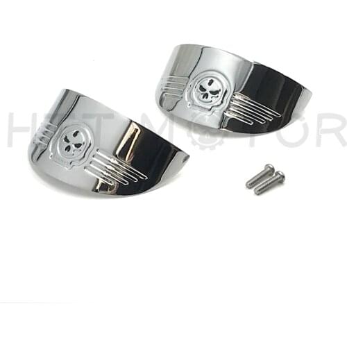 Aftermarket motorcycle parts Skull Turn Signal Visors For Harley 86-92 FXRT/86-90 FLST/88-17 FLSTC/94-17 FLHR Black Chrome