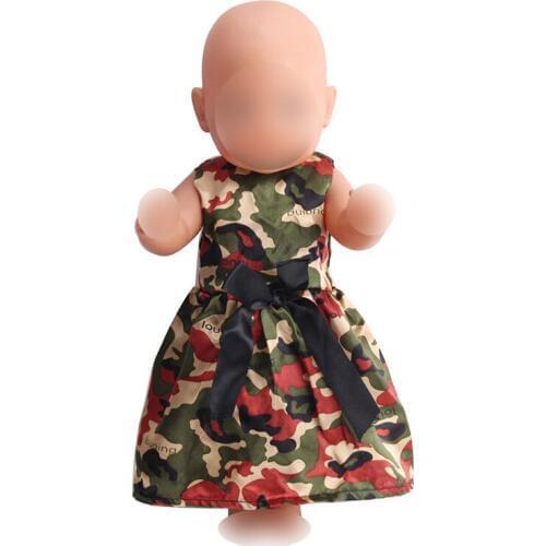 Doll clothes Printed evening dress has many styles fit 43 cm baby dolls and 18 inch Girl dolls f204-f207