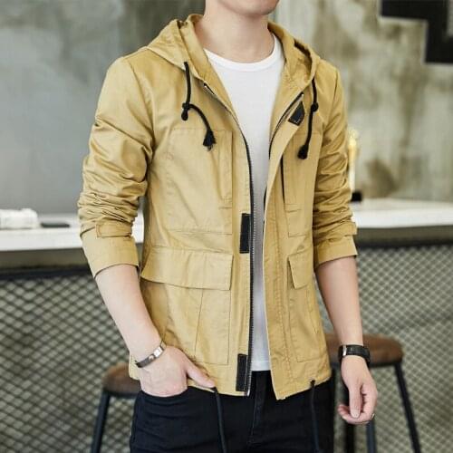 Pop Spring Autumn Casual Hooded Jacket Men Plus Size Solid Color Tops Outwear Man England Style Hoodies Jackets For Men