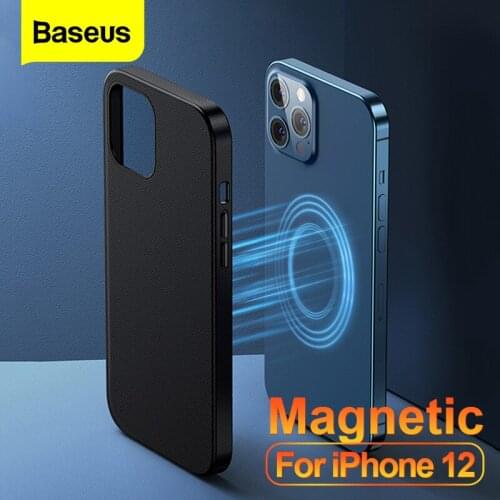 Baseus Magnetic Phone Case For iPhone 12 Pro Max Mini Luxury Shockproof Leather Case Back Cover For iPhone 12Pro Max Coque Shell