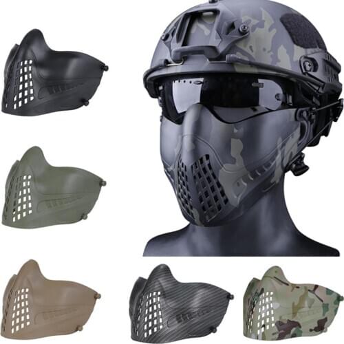 Airsoft Masks Dual mode Half Face Pilot Mask Tactical Mask Hunting Rifle Air Military Games Shooting Paintball Protective Mask