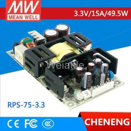 MEAN WELL original RPS-75-3.3 3.3V 15A meanwell RPS-75 3.3V 49.5W Single Output Medical Type