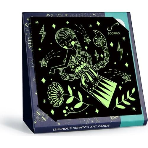 Mideer Children Early Educational Baby Interesting Cartoon 12 Constellations Night Light Scratch Paper Painting Toys