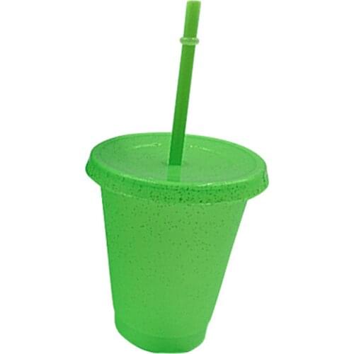 Water Bottle Reusable High-capacity PP Straw Green Drinking Tumbler Cup for Office