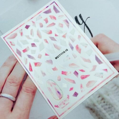 Fashion Hot Selling 3d DIY Japanese Style Nail Stickers Embossment Colored Marble Lines Back Glue Adhesive Dry Nail Stickers