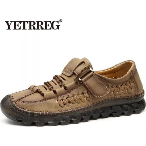 Mens Casual Shoes Men Leather Loafers Flat Handmade Breathable Moccasins Designer Style Walking Shoes Comfortable Sneakers