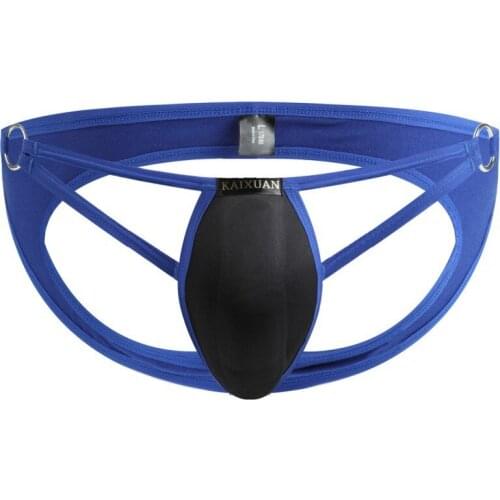 Men Thong G-string Jockstrap Padded Underwear Bugle Pouch Thongs Cueca Male Panties Tanga String Homme Open Butt Gay Panties XL