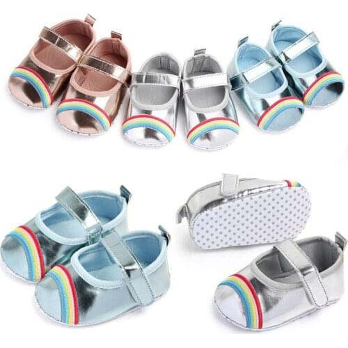 2021 New Baby PU Shoes Newborn Soft Soled First Walkers Antislip Infants Girls Crib Shoes