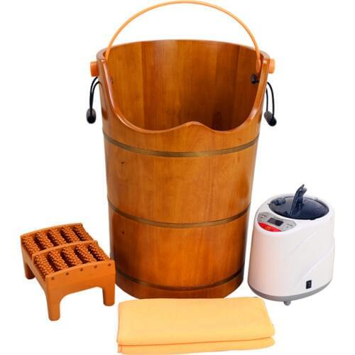 Wood Sauna Steam Solid Wood Bubble Foot Barrel Foot Tub Steamed Feet Steam Generator Personal Care Appliances Home Spa
