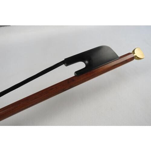 Strong baroque snakewood 3/4 bass bow,BRASS SCREWS ,black Horsehair #7327