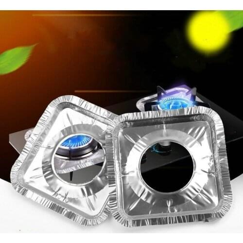 10PCS Gas Stove Cooker Protectors Cover Aluminum Protective Foil Liner Non-Stick Reusable Gas Stove Thicken Clean Mat Pad Circle