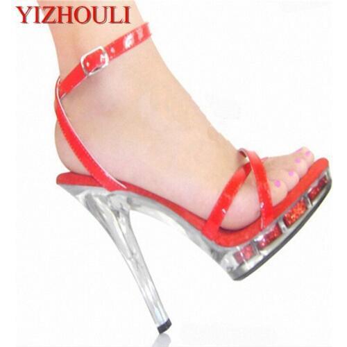 Transparent sole sexy show 13 cm bride wedding dress, womens sandals, stage shoes
