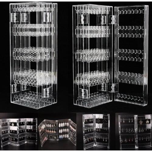 Transparent Jewelry Racks Showcase Plastic Foldable Earrings Necklace Display Stand Jewelry Storage Racks jewelry Organizer