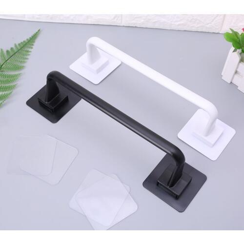 Self Adhesive Wall Mounted Bathroom Towel Bar Shelf Rack Holder Toilet Roll Paper Hanging Hanger S/L Size
