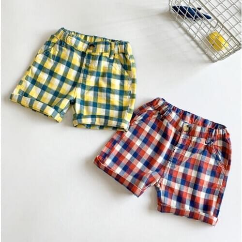 Baby Boy Shorts Summer Boys Clothing Casual Kids Short Pants Plaid Beach Shorts BC866