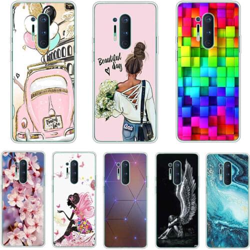 Silicone Case For Oneplus 8 Soft TPU Flower Phone Case For One Plus 8 pro Coque Cover For Oneplus 8 pro Bumper Funda