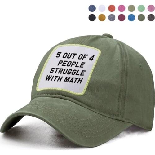 Funny 5 Of 4 People Struggle With Math Baseball Cap Harajuku Hip Hop Dad Solid Trucker Hats Casquette Snapback Boinas Pop Caps