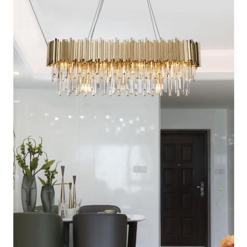 Light luxury Hong Kong-style crystal chandelier neo-classical personality creative living room post-modern model room dining